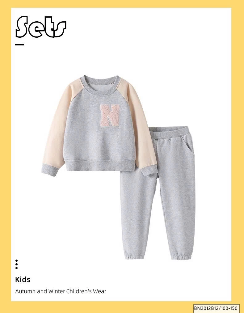 SÉT NỈ XÁM PHỐI MÀU TAY MALWEE