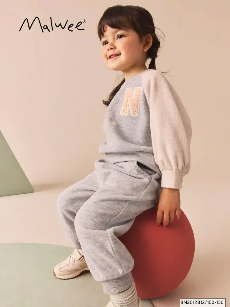 SÉT NỈ XÁM PHỐI MÀU TAY MALWEE