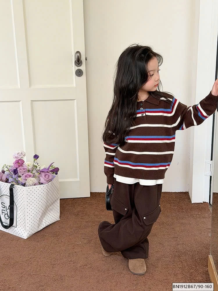 ÁO LEN KẺ NGANG CỔ POLO AMBB  25H162