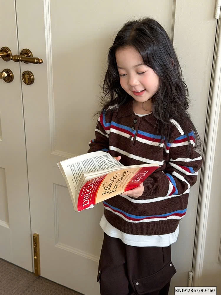 ÁO LEN KẺ NGANG CỔ POLO AMBB  25H162