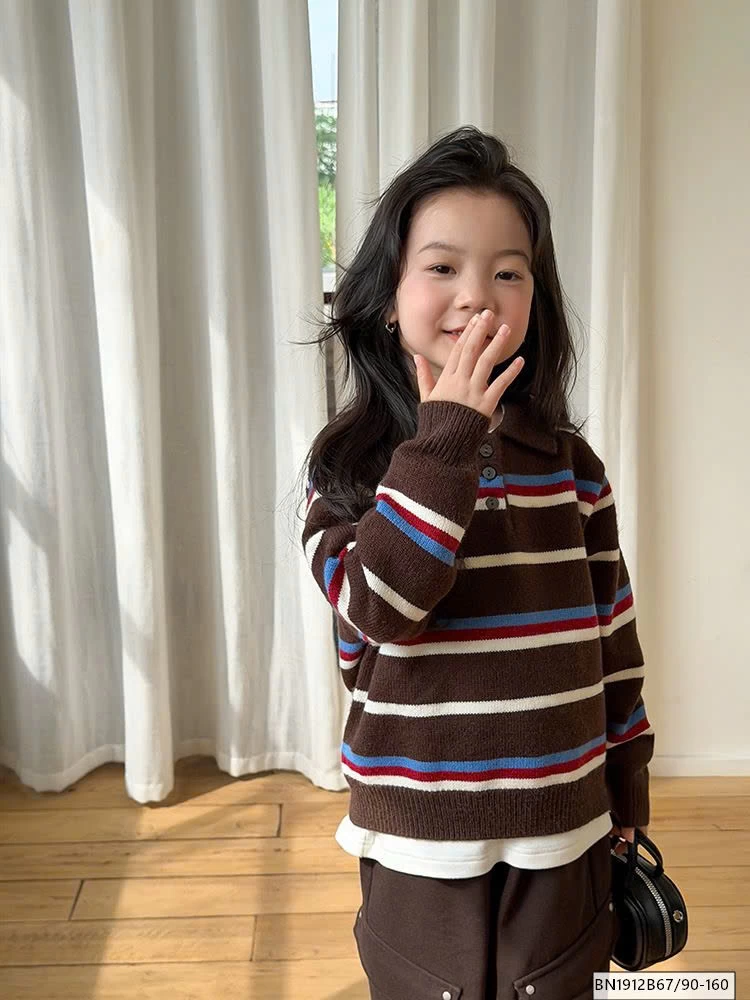 ÁO LEN KẺ NGANG CỔ POLO AMBB  25H162