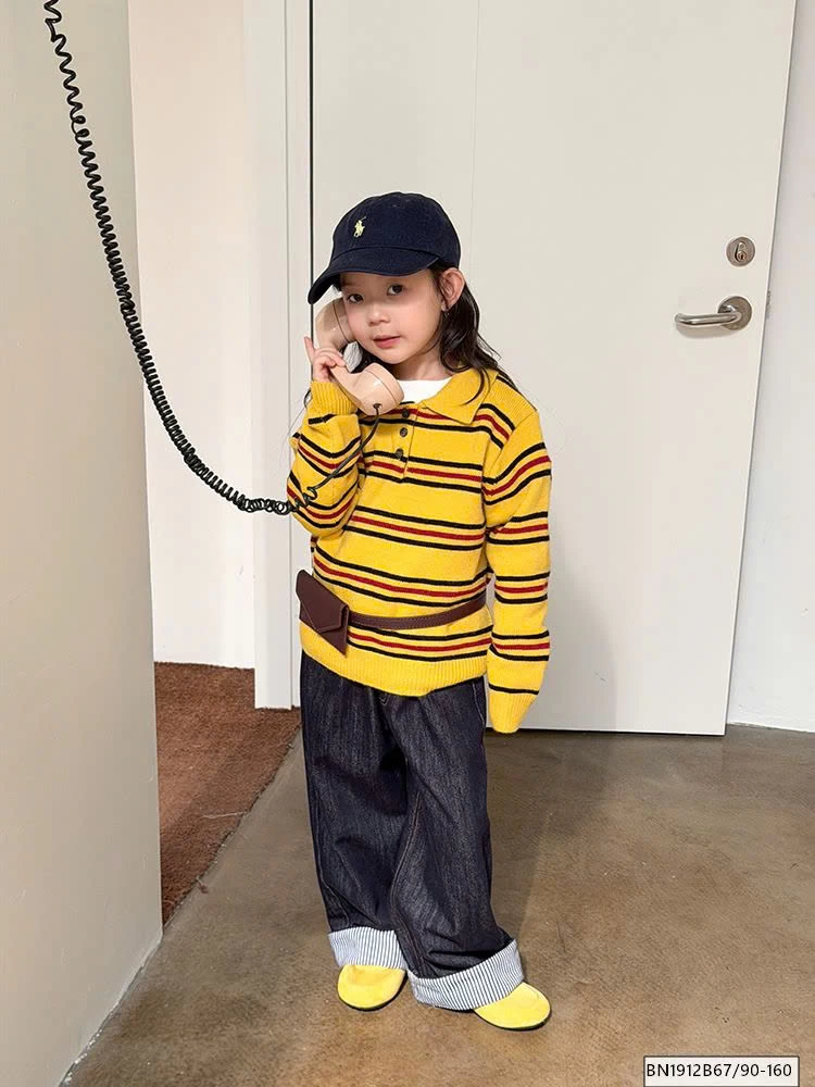 ÁO LEN KẺ NGANG CỔ POLO AMBB  25H162