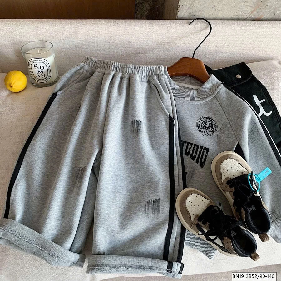 BỘ NỈ XÁM LÓT LÔNG