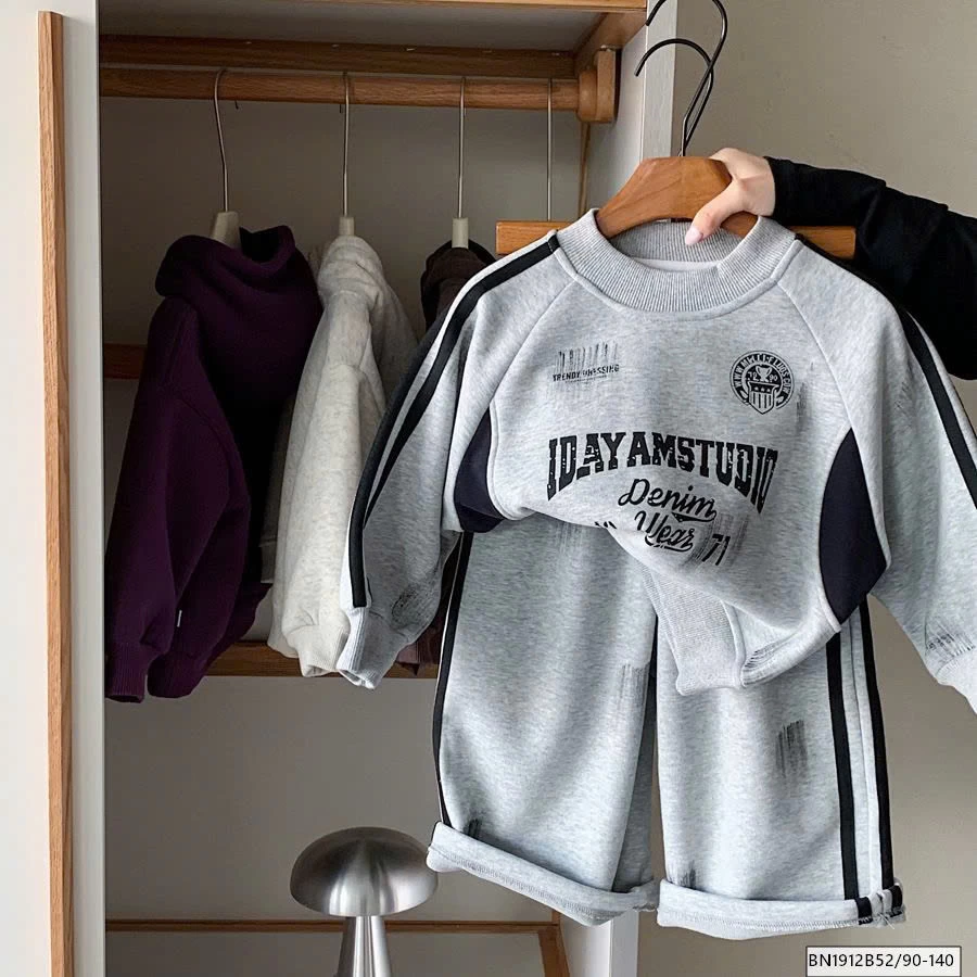 BỘ NỈ XÁM LÓT LÔNG