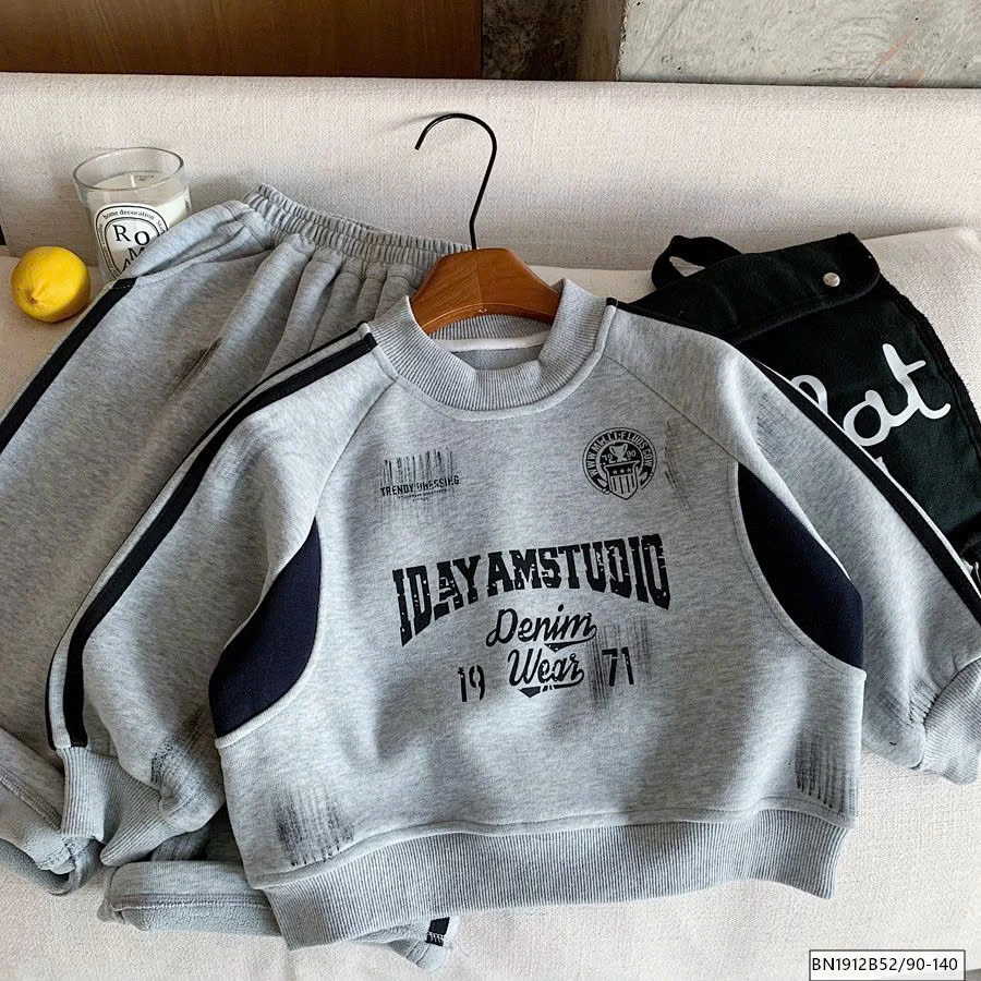 BỘ NỈ XÁM LÓT LÔNG