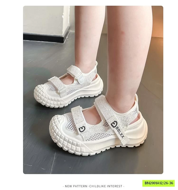 SANDAL LƯỚI ĐẾ ĐINH BLING BÉ GÁI