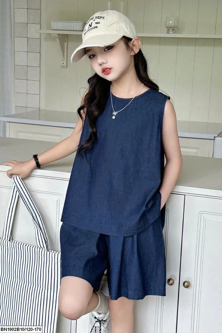 SÉT DENIM SÁT NÁCH BÉ GÁI MÙA HÈ