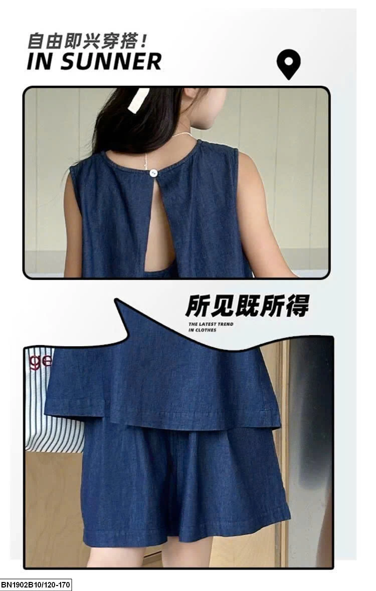 SÉT DENIM SÁT NÁCH BÉ GÁI MÙA HÈ