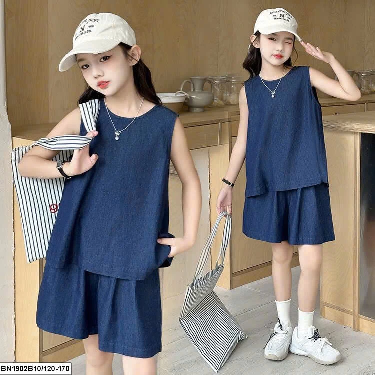 SÉT DENIM SÁT NÁCH BÉ GÁI MÙA HÈ