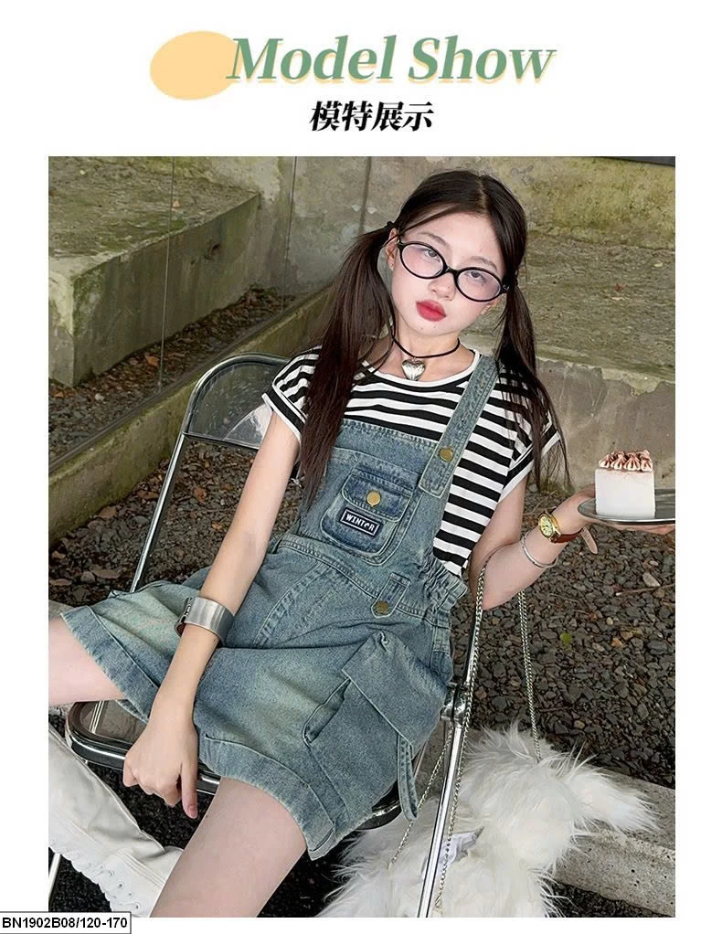 SET ÁO THUN MIX YẾM JEAN BÉ GÁI