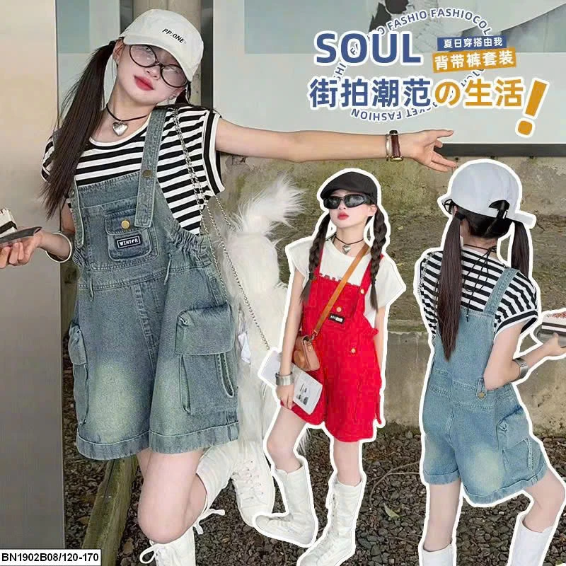SET ÁO THUN MIX YẾM JEAN BÉ GÁI