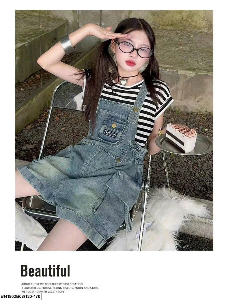 SET ÁO THUN MIX YẾM JEAN BÉ GÁI