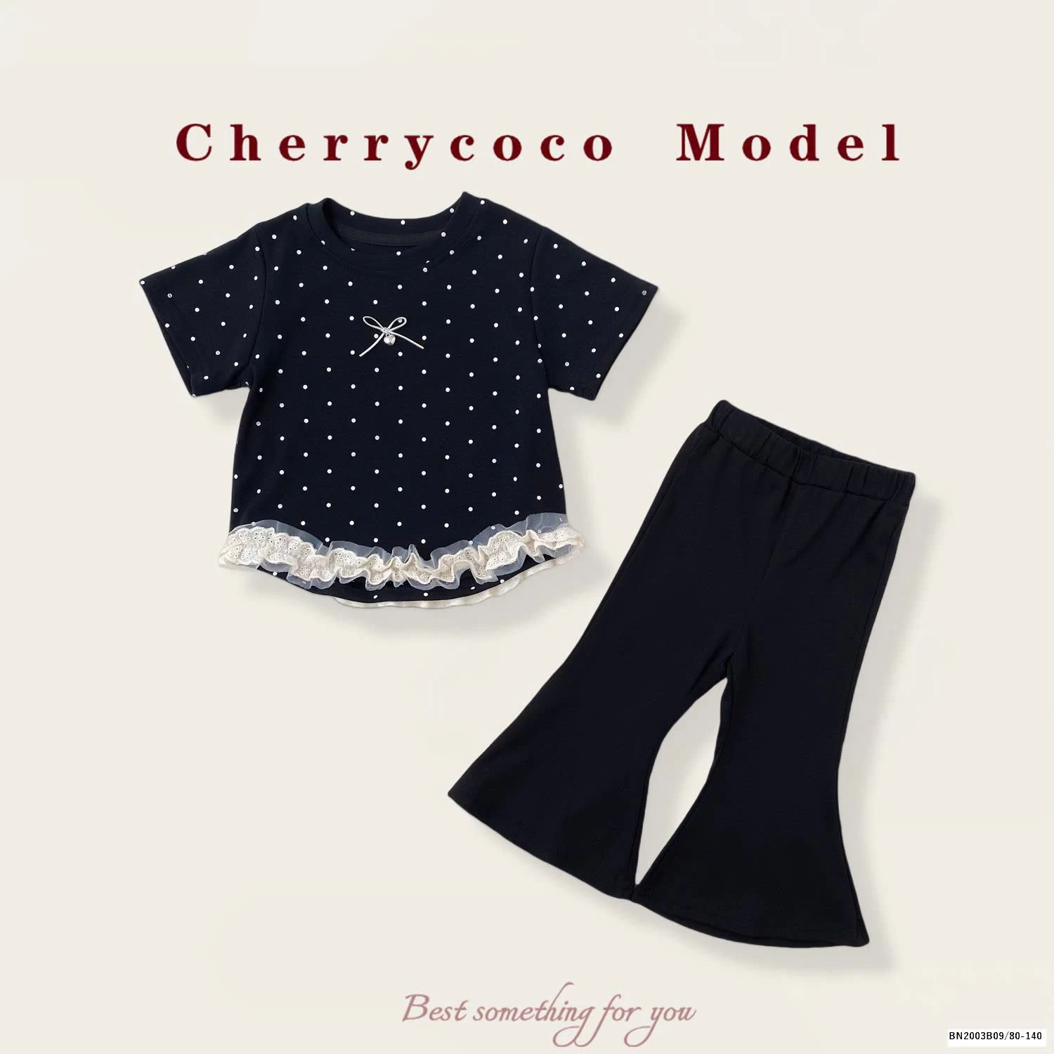 ÁO THUN PHỐI VOAN MIX QUẦN LOE CHERYCOCO