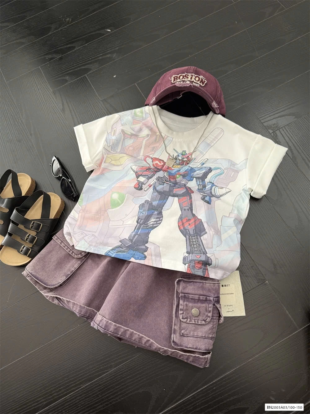 ÁO SIÊU NHÂN MIX QUẦN JEANS TÍM