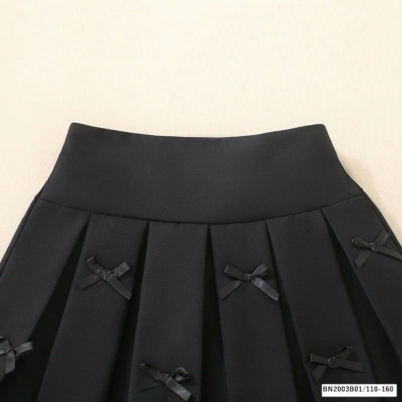 CHÂN VÁY XẾP LY NỮ SINH GẮN NƠ