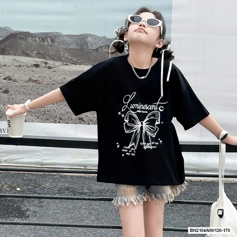 ÁO ĐEN NƠ MIX SHORT JEANS SZ ĐẠI