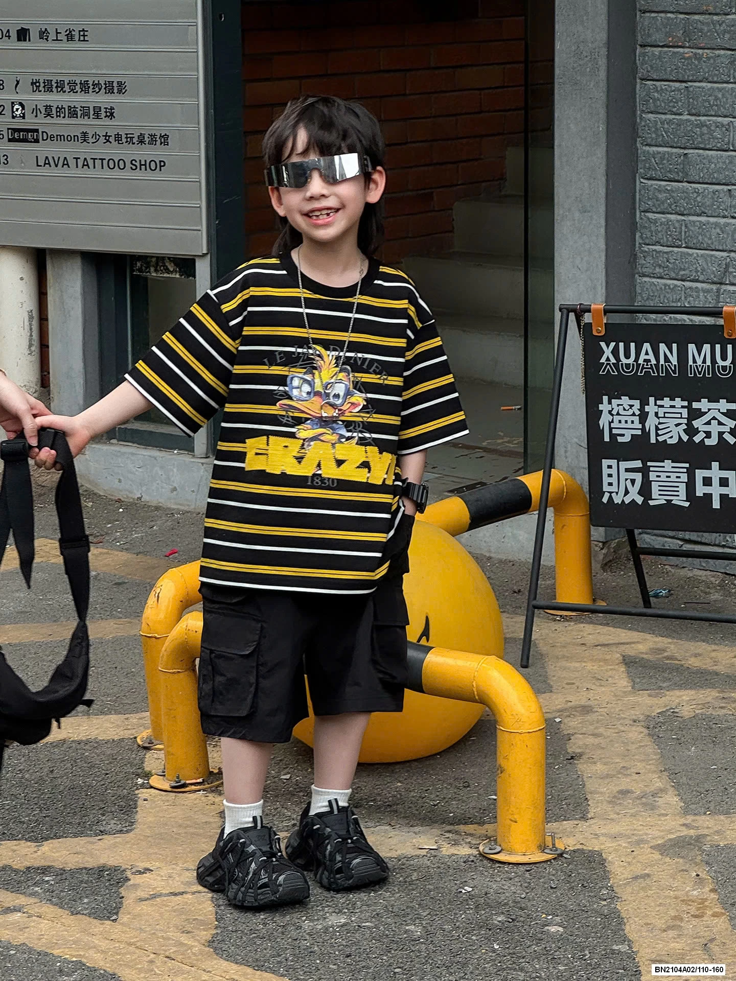 ÁO VỊT KẺ MIX SHORT ĐEN