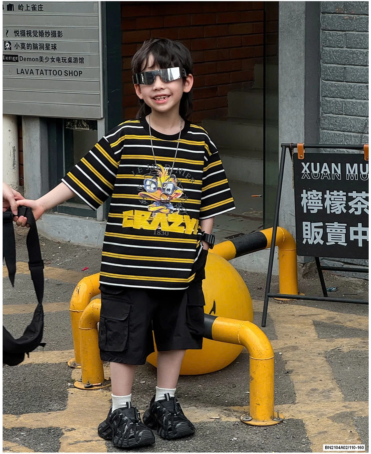 ÁO VỊT KẺ MIX SHORT ĐEN