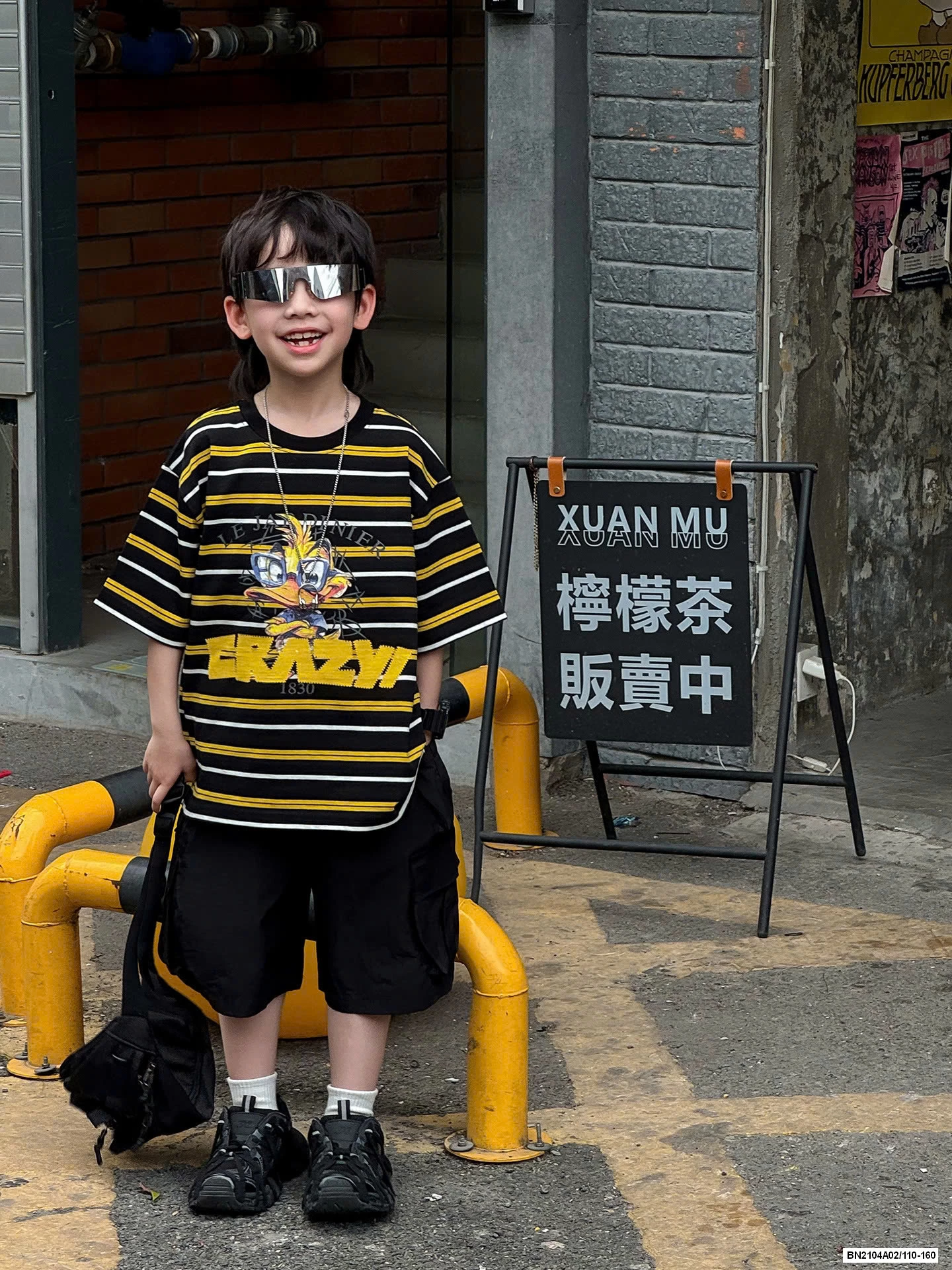 ÁO VỊT KẺ MIX SHORT ĐEN