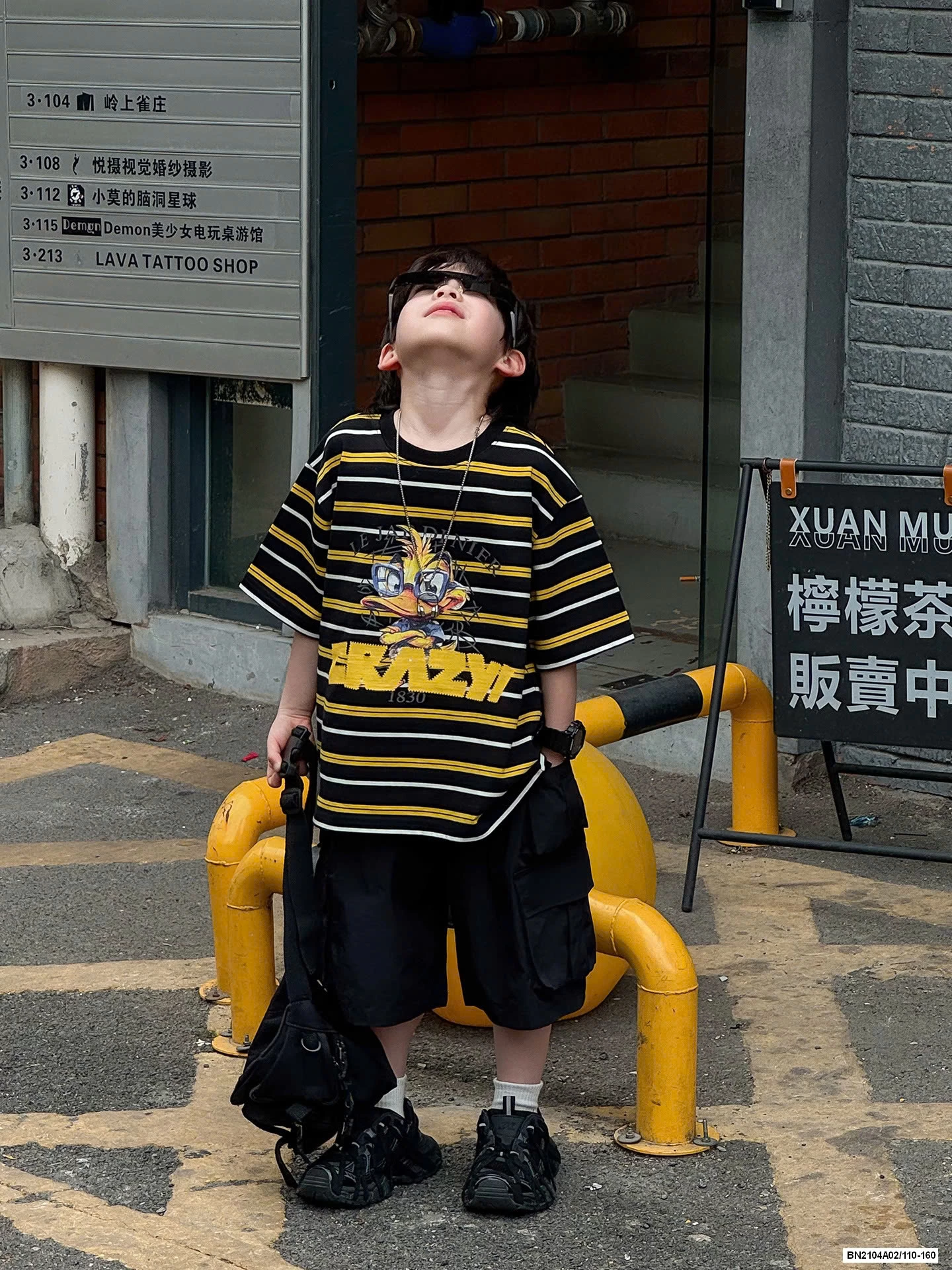 ÁO VỊT KẺ MIX SHORT ĐEN