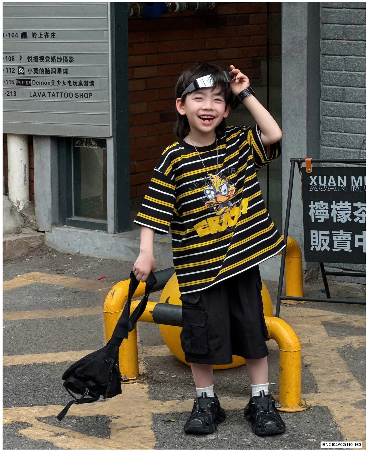 ÁO VỊT KẺ MIX SHORT ĐEN