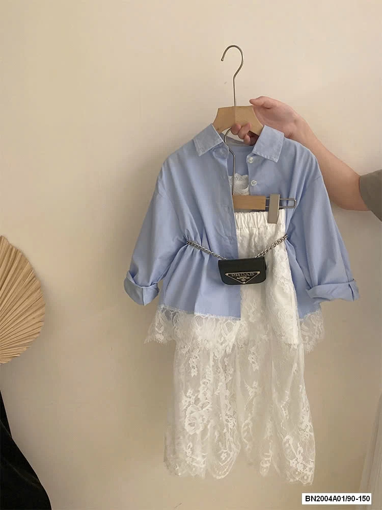 SÉT SƠ MI XANH MIX CV REN