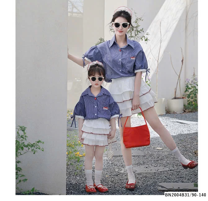 SÉT SƠ MI TAY LỠ MIX CHÂN VÁY TẦNG BÈO