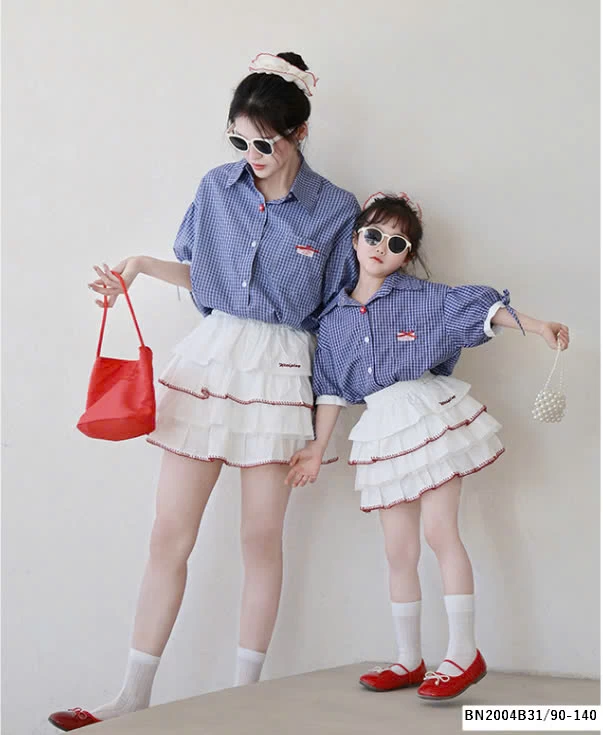 SÉT SƠ MI TAY LỠ MIX CHÂN VÁY TẦNG BÈO