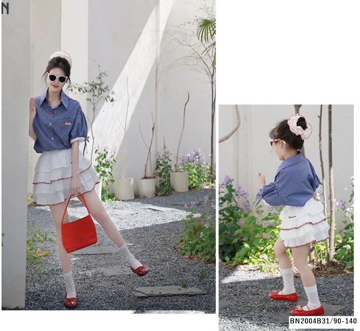 SÉT SƠ MI TAY LỠ MIX CHÂN VÁY TẦNG BÈO