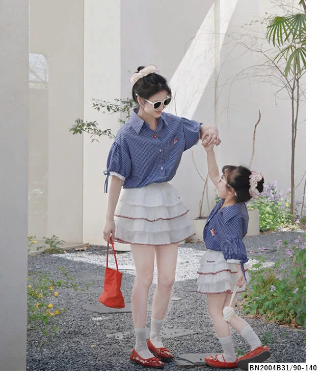 SÉT SƠ MI TAY LỠ MIX CHÂN VÁY TẦNG BÈO