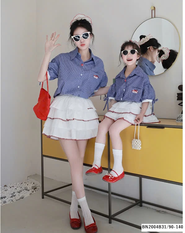 SÉT SƠ MI TAY LỠ MIX CHÂN VÁY TẦNG BÈO