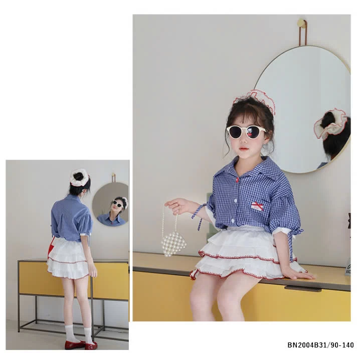 SÉT SƠ MI TAY LỠ MIX CHÂN VÁY TẦNG BÈO