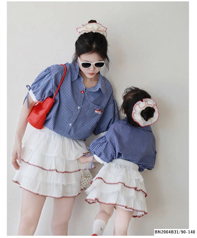 SÉT SƠ MI TAY LỠ MIX CHÂN VÁY TẦNG BÈO