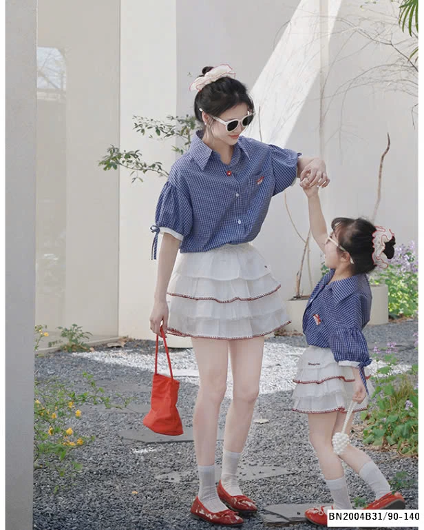 SÉT SƠ MI TAY LỠ MIX CHÂN VÁY TẦNG BÈO