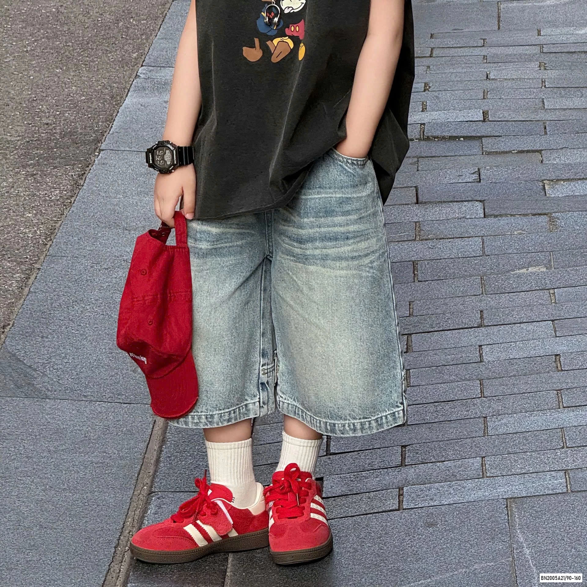 QUẦNG JEANS LỠ BẠC MÀU BASIC