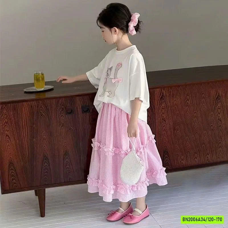 ÁO THUN MÈO MIX CV DÀI HỒNG