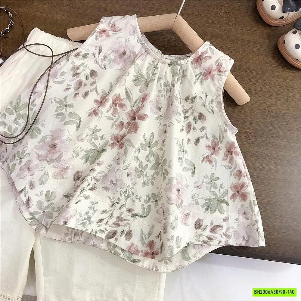 SÉT ÁO HOA MIX QUẦN SUÔNG TRẮNG