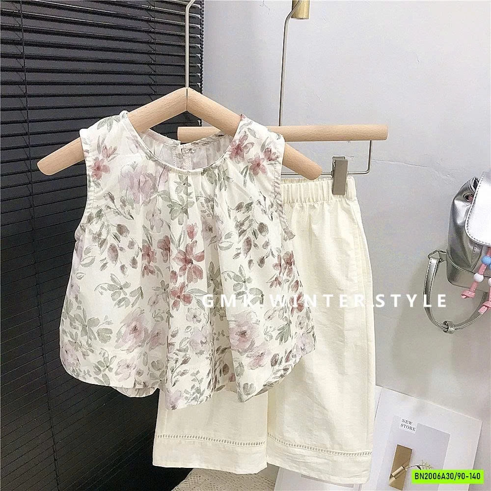 SÉT ÁO HOA MIX QUẦN SUÔNG TRẮNG