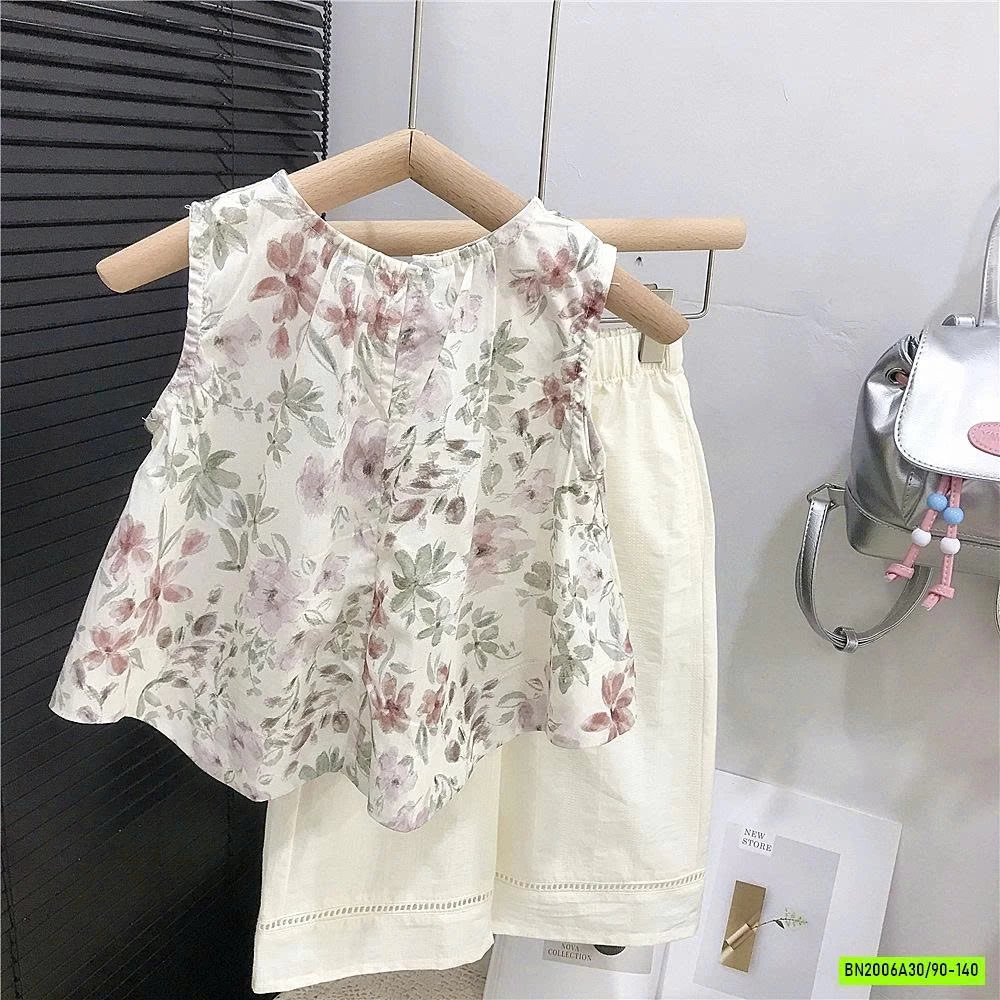 SÉT ÁO HOA MIX QUẦN SUÔNG TRẮNG