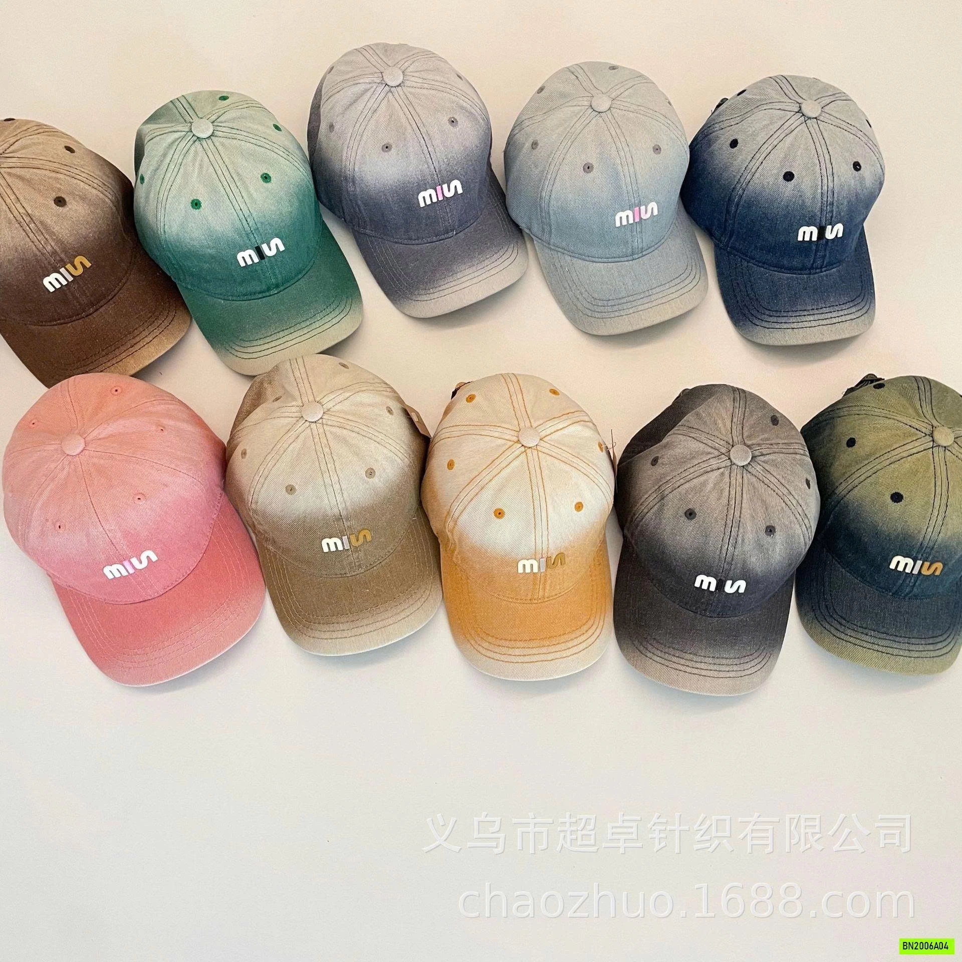 MŨ KẾT JEANS LOANG MÀU