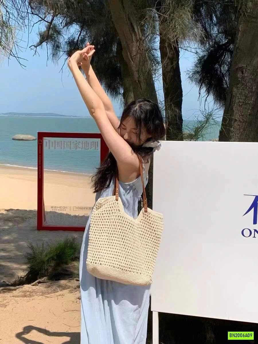 TÚI LƯỚI DỆT QUAI DA