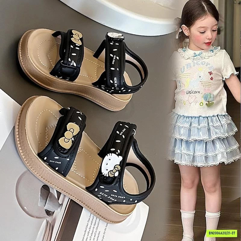 SANDAL GẮN CHARM KITTY BÉ GÁI