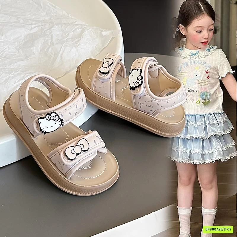 SANDAL GẮN CHARM KITTY BÉ GÁI