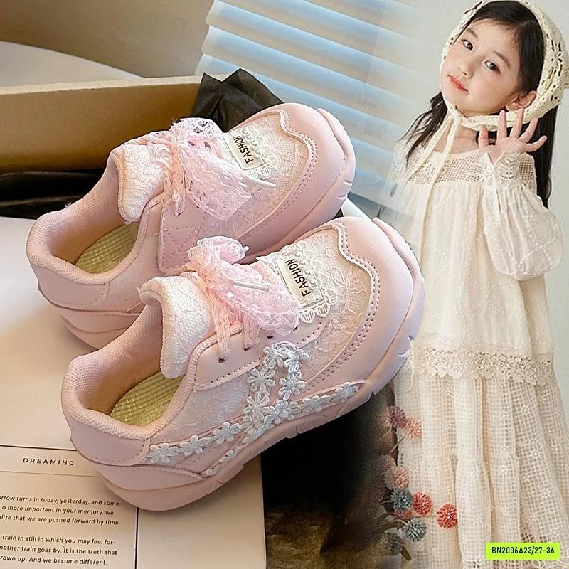 GIÀY LƯỚI HOA BÁNH BÈO BÉ GÁI