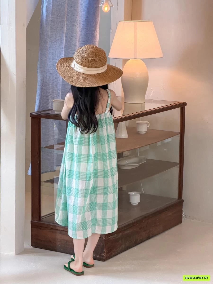 ĐẦM ĐŨI CARO XANH MINT 26CD56 AMBB