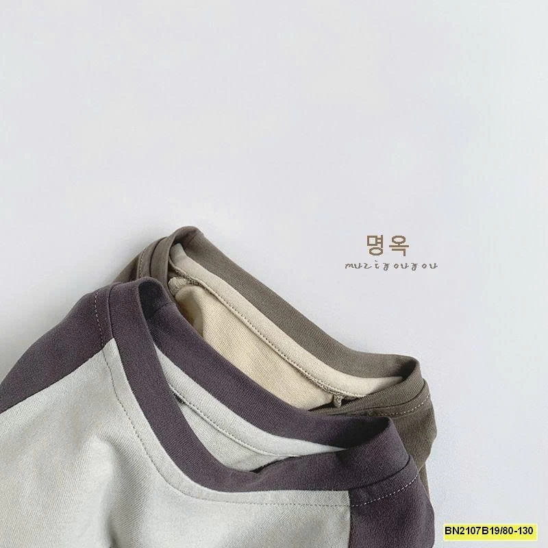 ÁO THUN PHỐI MÀU TAY HÀN QUỐC