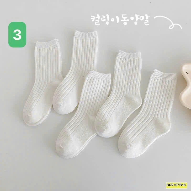 SET 5 ĐÔI TẤT TRƠN MÀU CAO CỔ