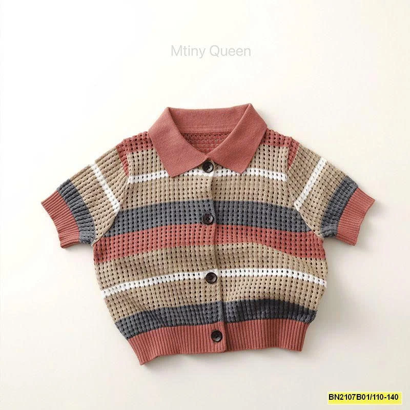 ÁO LEN LỖ NGẮN TAY PHỐI MÀU MTYQUEEN