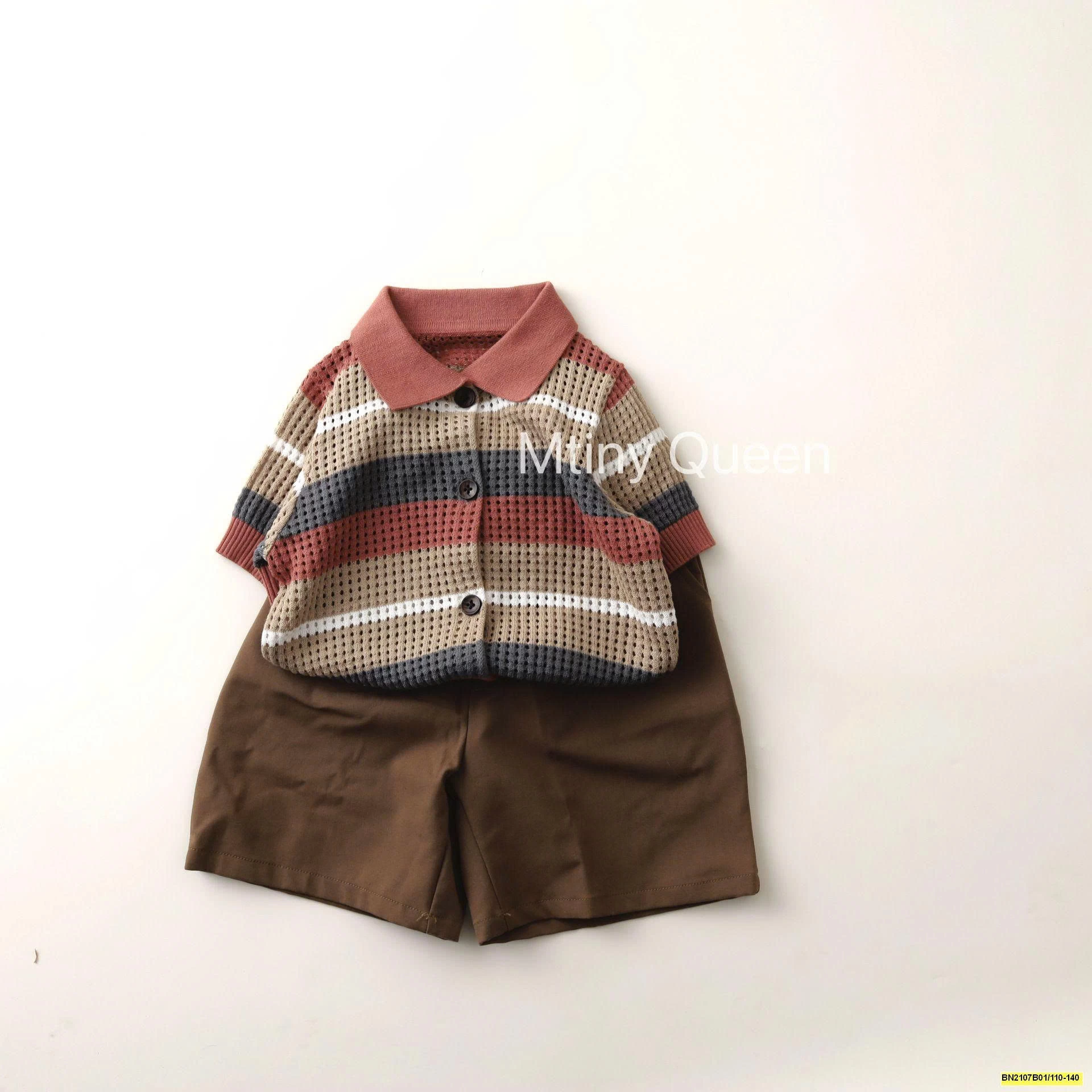 ÁO LEN LỖ NGẮN TAY PHỐI MÀU MTYQUEEN