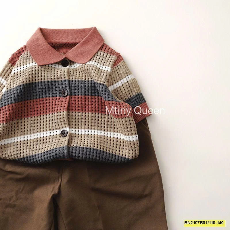 ÁO LEN LỖ NGẮN TAY PHỐI MÀU MTYQUEEN